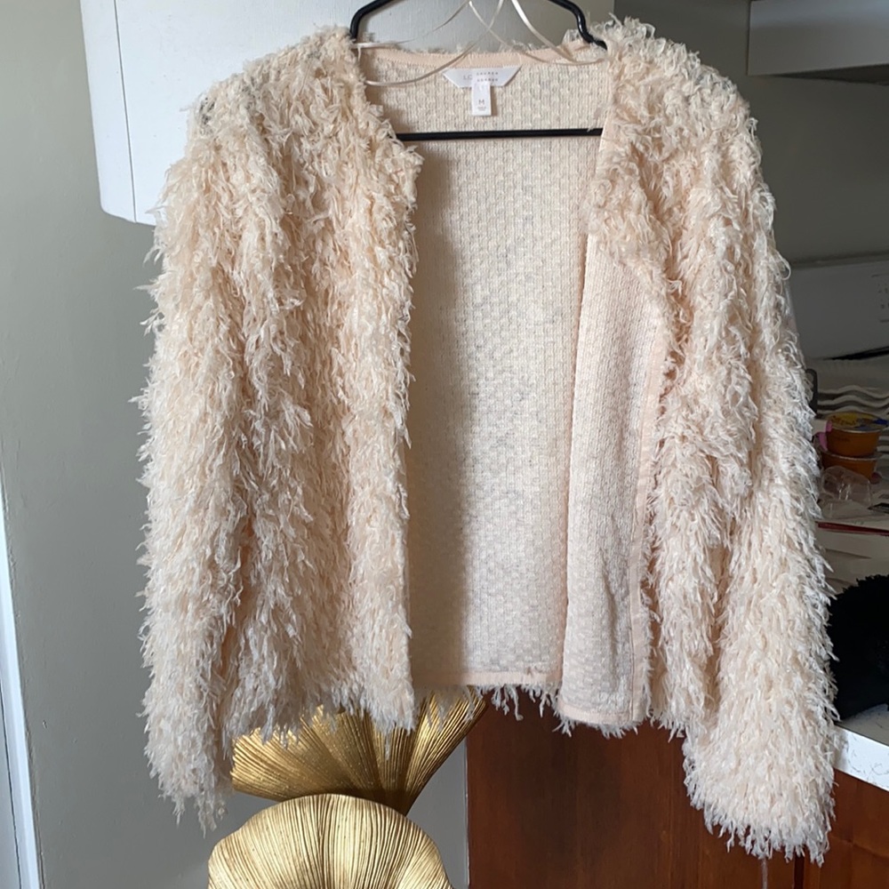 LC Lauren Conrad fuzzy jacket blazer